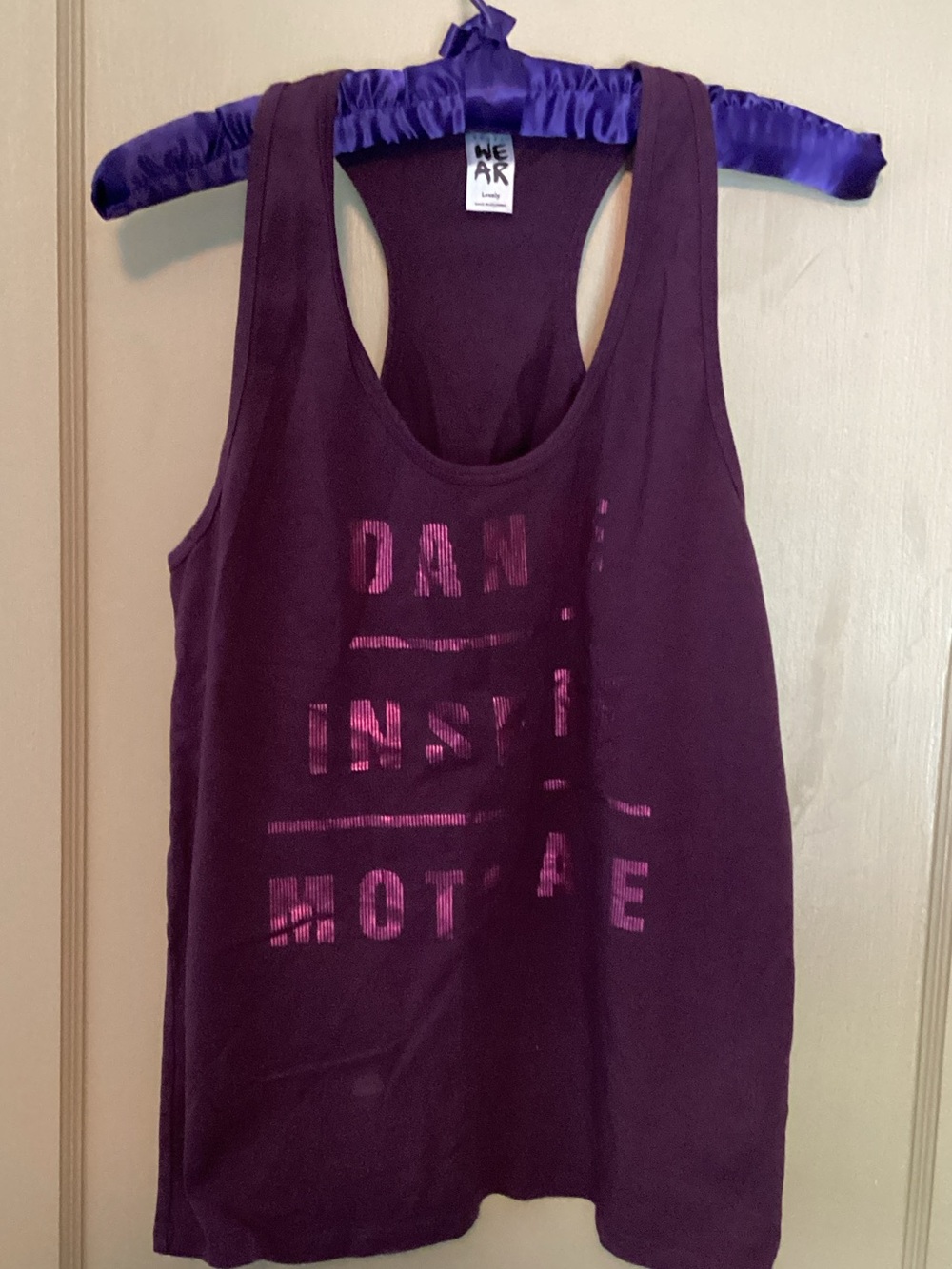 Zumba Fitness Purple Racerback Tank with Pink Graphic